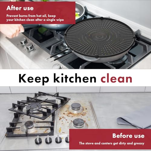 INYOU Silicone Splatter Screen for Frying Pan Suitable for 13” Pans, Multi-Use Grease Splatter Guard Heat Resistant to Hot Oil Food Safety Oil Splash Guard - Image 5