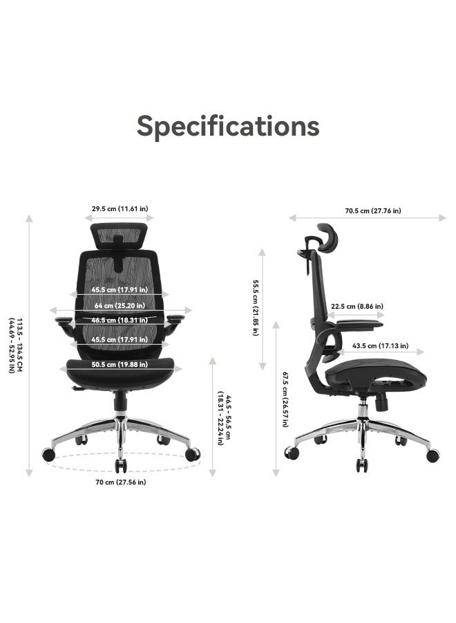 SIHOO M59AS-M302 Ergonomic Office Chair, Breathable Mesh Desk Chair with Dual Back Design, Swivel Task Chair, Gaming Chair(Black) - Image 2