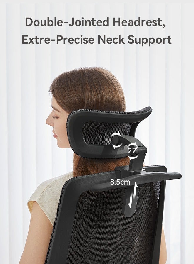 SIHOO M59AS-M302 Ergonomic Office Chair, Breathable Mesh Desk Chair with Dual Back Design, Swivel Task Chair, Gaming Chair(Black) - Image 3