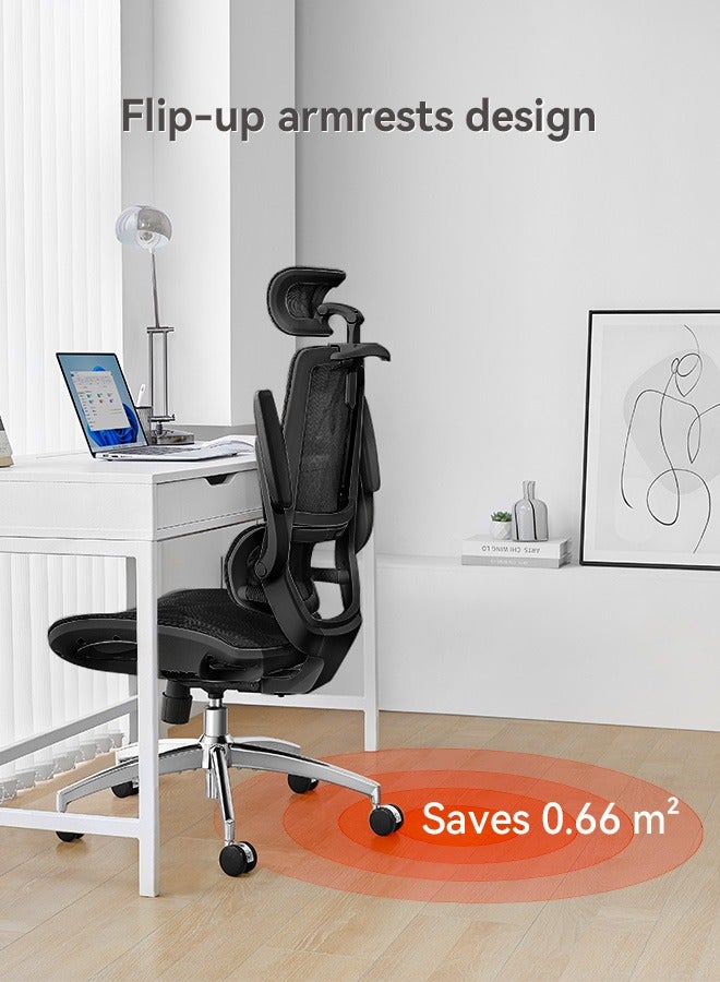 SIHOO M59AS-M302 Ergonomic Office Chair, Breathable Mesh Desk Chair with Dual Back Design, Swivel Task Chair, Gaming Chair(Black) - Image 5
