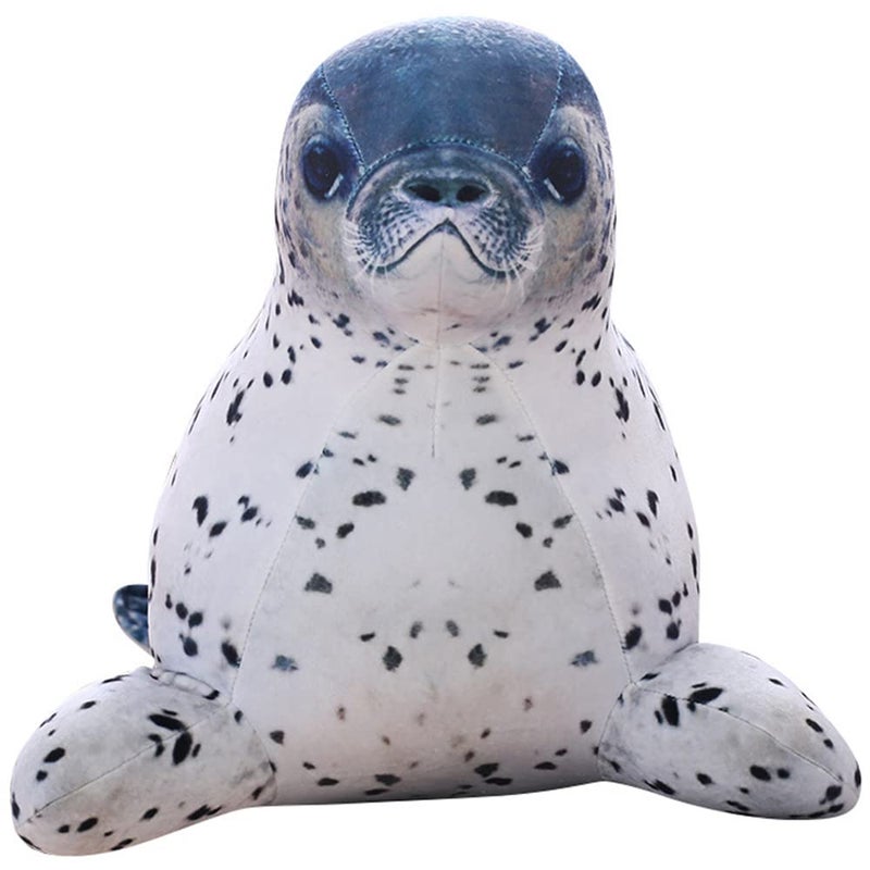 Ryttir 19.7 Inch XL Gray Big Seal Stuffed Animal  Adventure Stuffed Seal Pillow Toy  Brave Boy's and Girl's Room Seals Plush Decor  Funny Stuffed Seal Gifts for Kids and Women