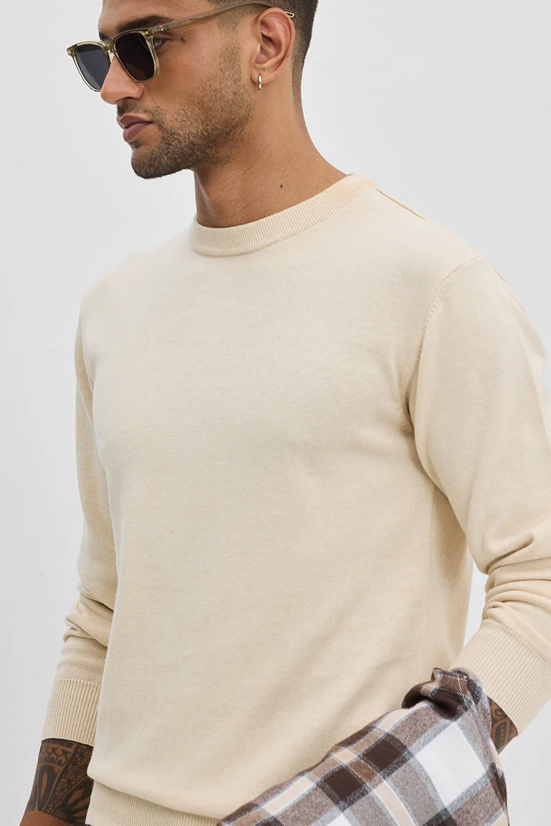 SNITCH كنزة بيج سادة بقصة ضيقة