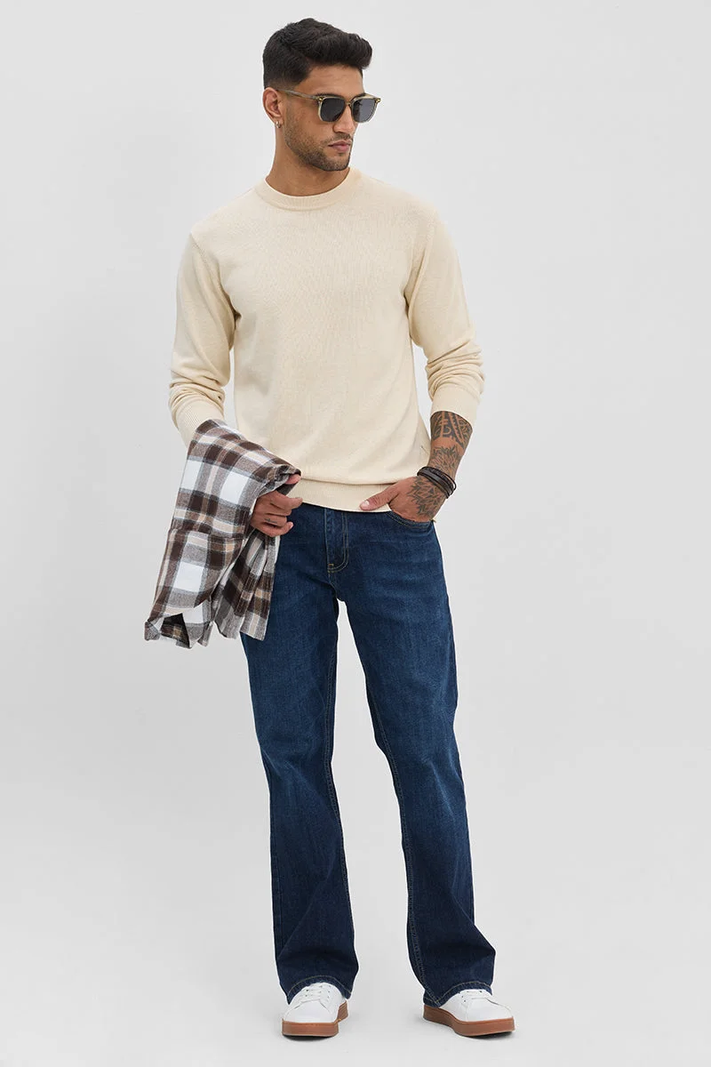 SNITCH كنزة بيج سادة بقصة ضيقة