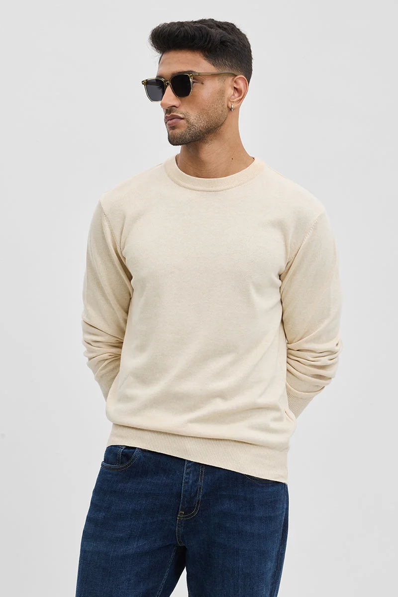 SNITCH كنزة بيج سادة بقصة ضيقة