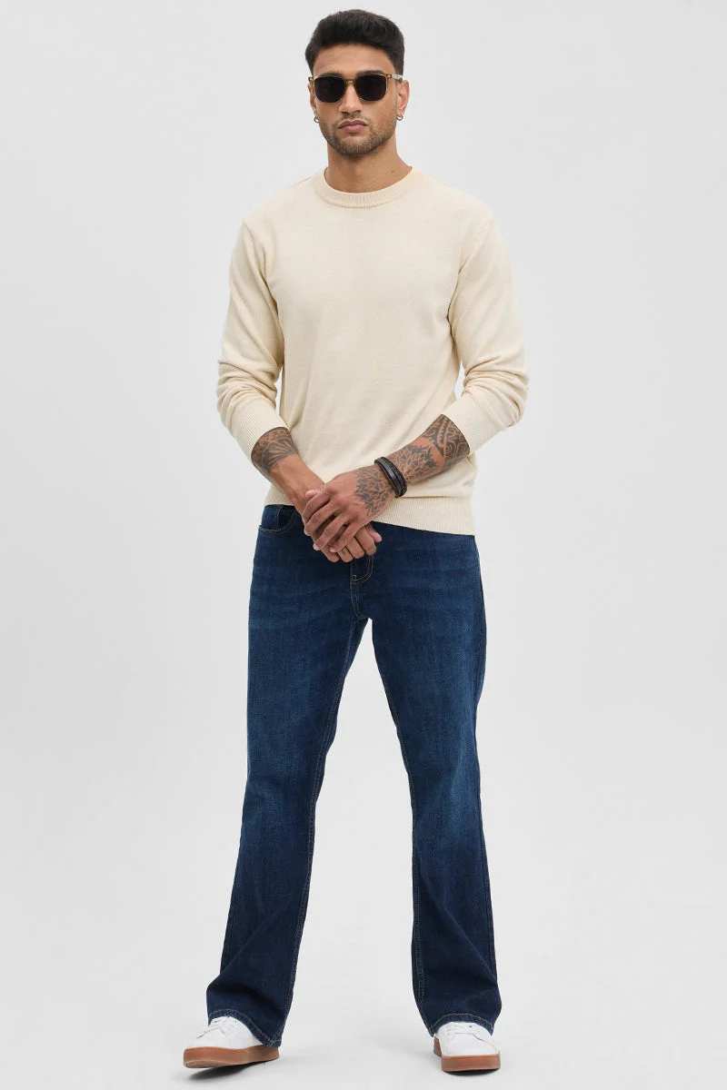 SNITCH كنزة بيج سادة بقصة ضيقة