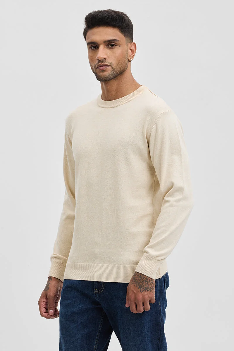 SNITCH كنزة بيج سادة بقصة ضيقة