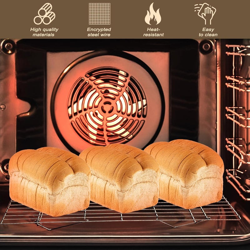 Pleafind 3 Pieces Stackable Cooling Rack Set, 16 x 10 Inch Stainless Steal Roasting Rack, Cooling Racks for Cooking, Baking, Roasting, Grilling, Oven and Dishwasher Safe - Image 5