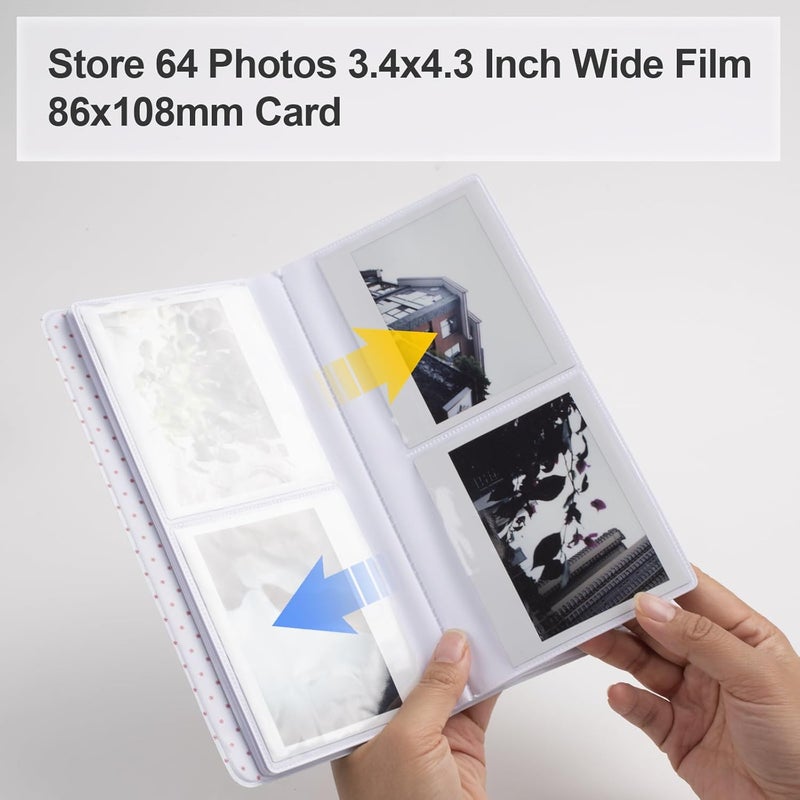 Rieibi Photo Album for Fujifilm Instax Wide210Wide300Wide400 Camera Album for Polaroid 34x43 Inch Wide Film 64 Pockets Photo Album for Instax Wide 400 Album For Polaroid Album Photo storage - Image 5