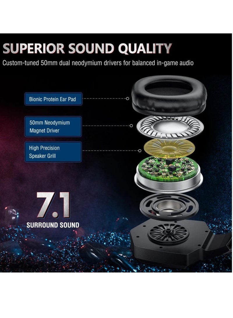 onikuma K8 Stereo Wired Over-Ear Gaming Headphones With Mic For PS4/PS5/XOne/XSeries/NSwitch/PC - Image 5