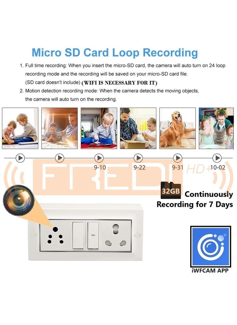 FREDI HD PLUS FREDI HD PLUS WiFi Modular Switch Socket Camera 1080P Full HD Resolution Audio Video Recording Camera Nanny Hidden Camera Indoor Security Hidden Camera iWFCam APP  - Image 5