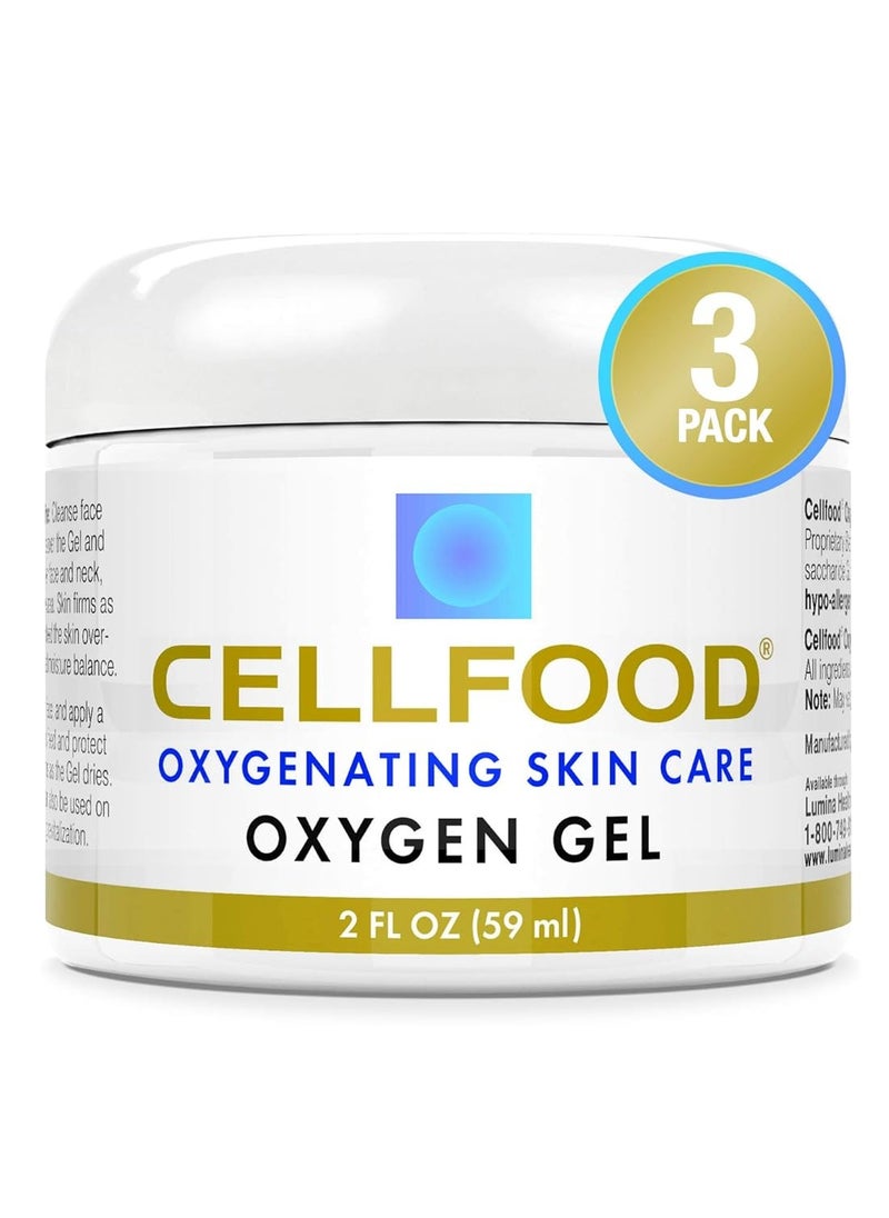Cellfood Cellfood Oxygen Gel - 2 fl oz, Pack of 3 - Tightening and Firming Face Moisturizer - Aloe Vera, Lavender Blossom Extract, Glycerine - Hypoallergenic, Non-GMO  - Image 1