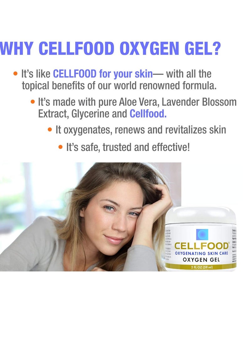 Cellfood Cellfood Oxygen Gel - 2 fl oz, Pack of 3 - Tightening and Firming Face Moisturizer - Aloe Vera, Lavender Blossom Extract, Glycerine - Hypoallergenic, Non-GMO  - Image 3