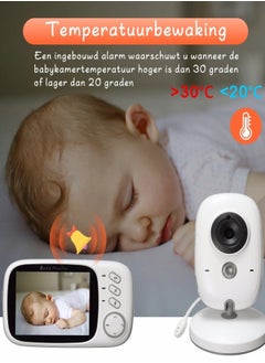 ماركة غير محددة شاشة فيديو لاسلكية للأطفال بشاشة LCD مقاس 3.2 بوصة مع مراقبة درجة الحرارة للرؤية الليلية  - Image 3