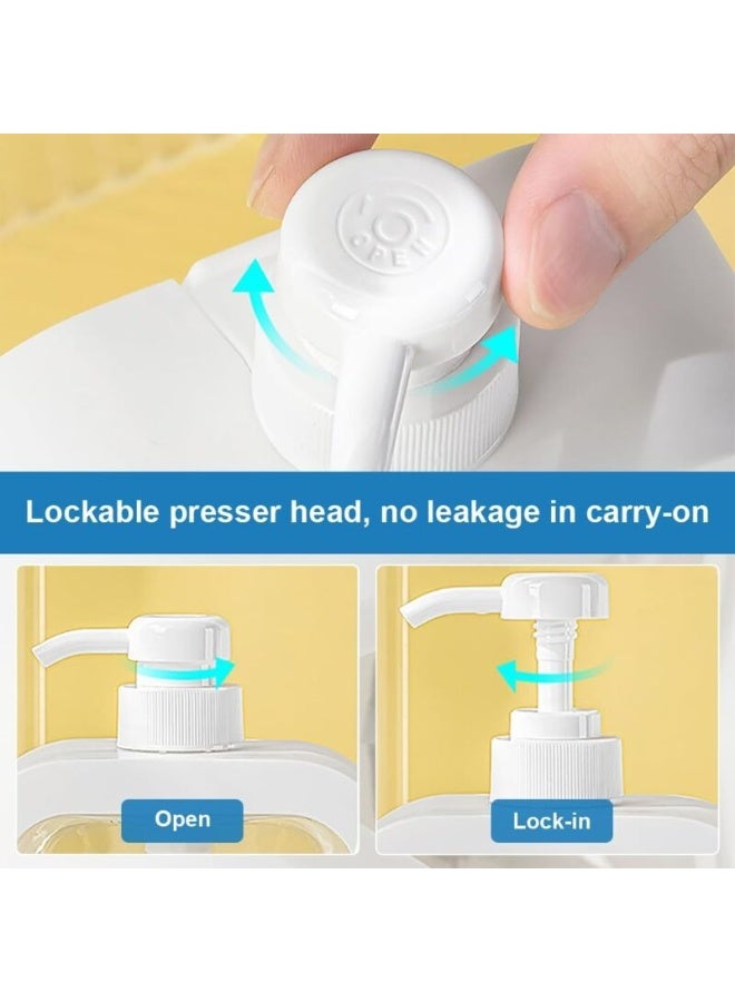 موزع صابون سعة 500 مل موزع سائل غسيل يدوي قابل لاعادة الملء، زجاجة منظف الاطباق والشامبو واللوشن مع راس مضخة، مثالي لحوض المطبخ والحمام او الدش (ابيض) - Image 4