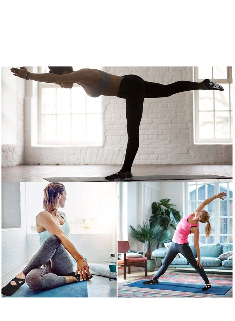 Zikra 2 Pack Yoga Socks Women's Pilates Socks Non Slip Anti Skid Sticky Pure Barre Ballet Dance Socks with Grips Barefoot Workout Fitness Dancer - Image 2