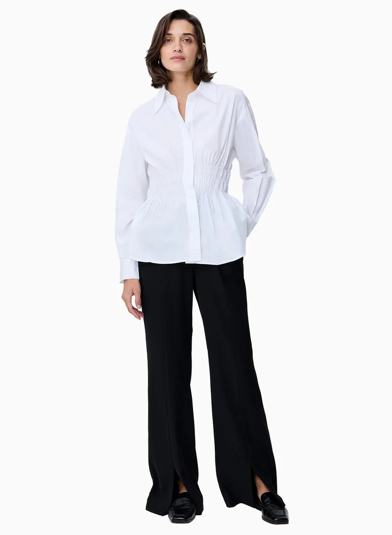 French Connection Cambria Cotton Smocked Shirt