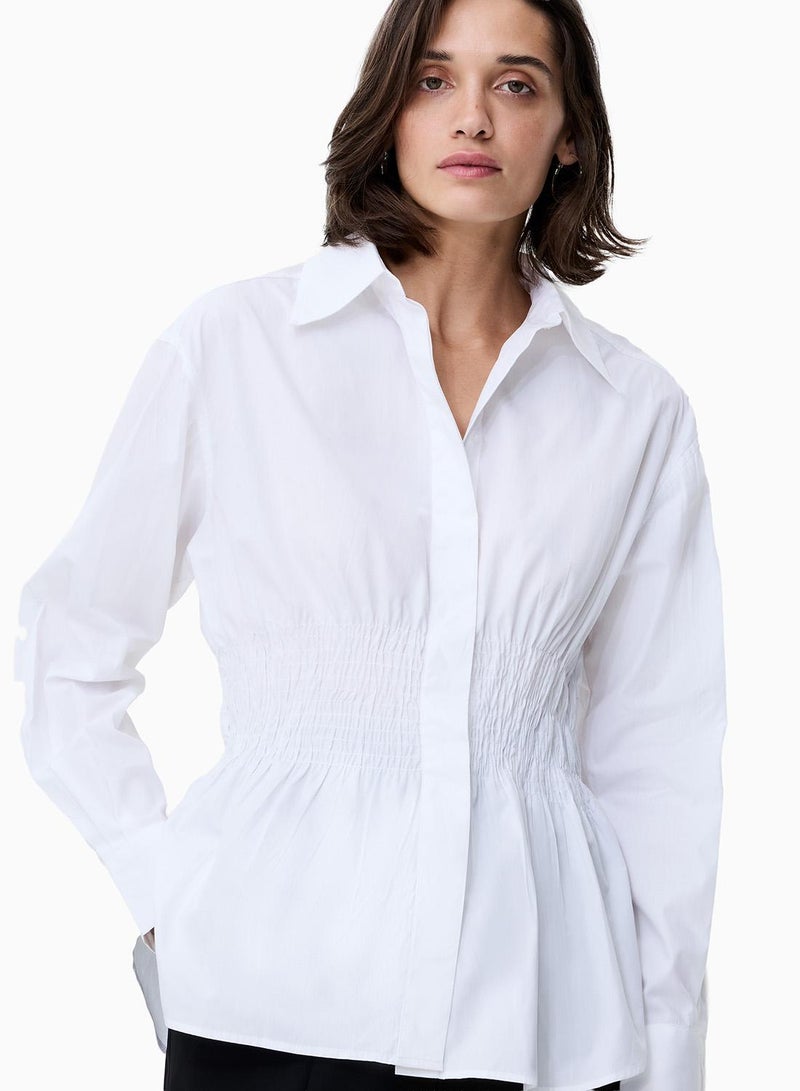 French Connection Cambria Cotton Smocked Shirt - Image 3