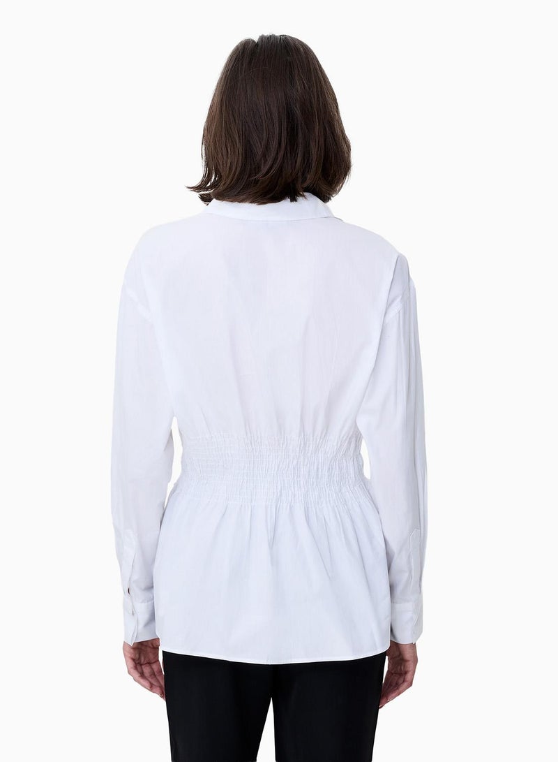 French Connection Cambria Cotton Smocked Shirt - Image 2