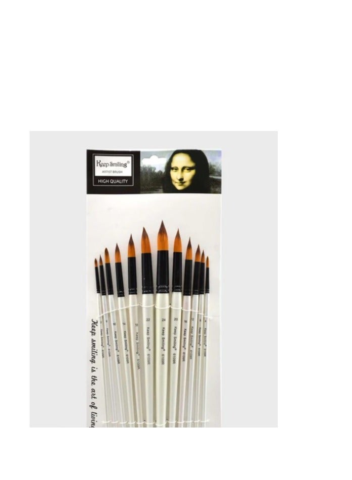 Keep Smiling Keep Smiling Brush (Long Handel Round Brush Set of 12)  - Image 3