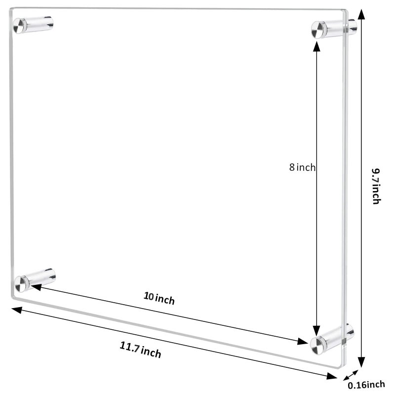 Ludery 8x10 Clear Acrylic Wall Mount Floating إطار الصورة بدون إطار واضح - Image 2