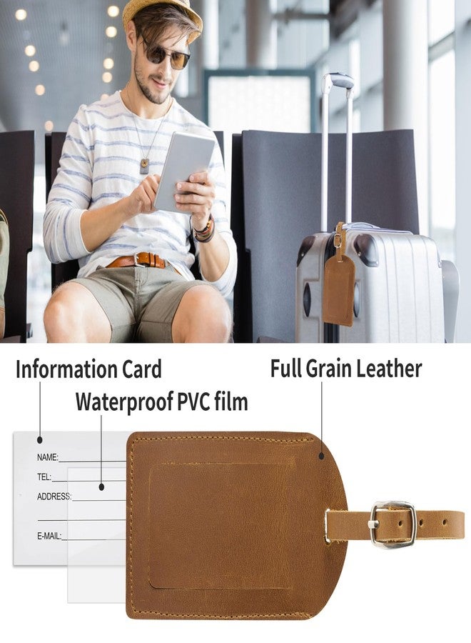 Ringsun Genuine Leather Luggage Tag for Suitcases ID Tags Bag Tags for Luggage (2 Pack) - Image 4