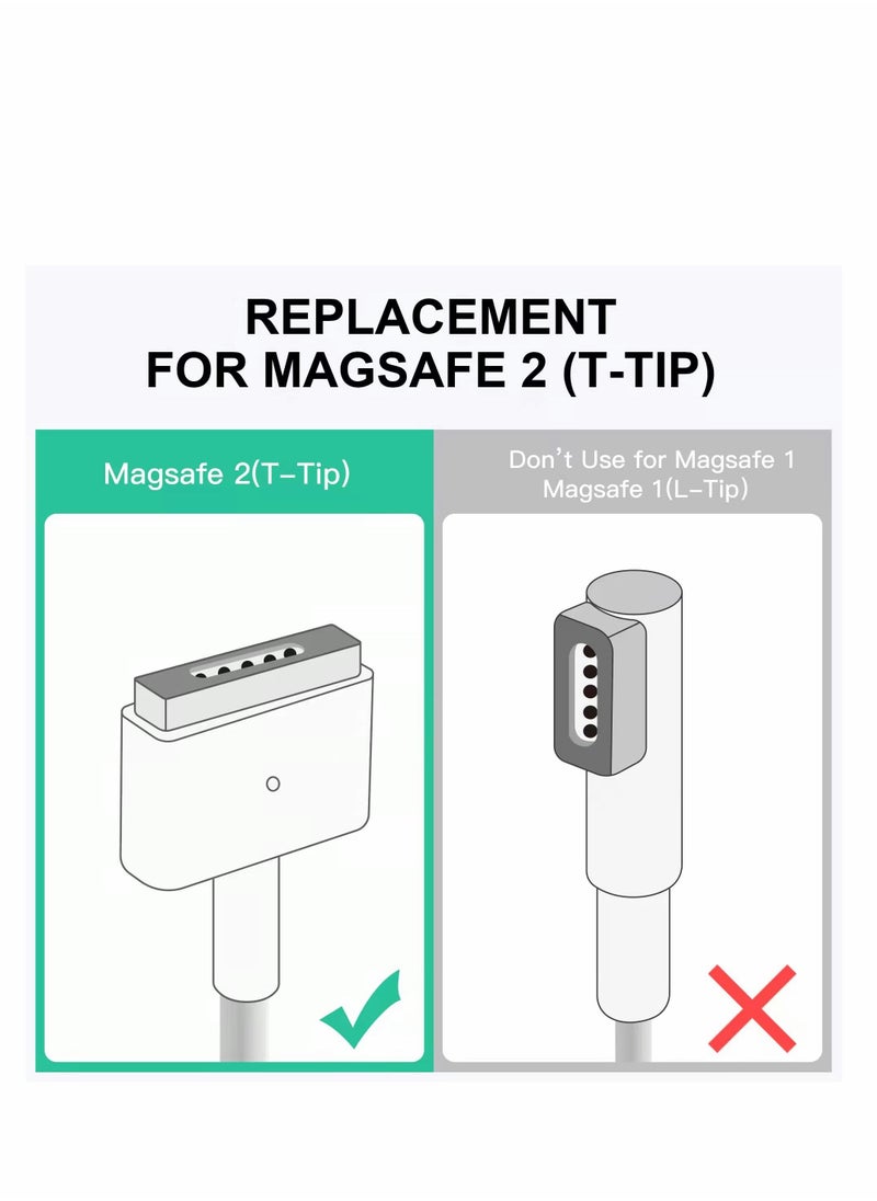SYOSI - USB-C to Magnetic 2(T-Tip) Adapter, Type-C PD 100W Power Fast Charging Converter Connector Replacement for MacBook Pro Air (2013-2015) T-Head, Gray - Image 1