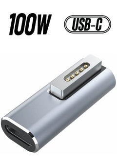 USB-C to Magnetic 2(T-Tip) Adapter, Type-C PD 100W Power Fast Charging Converter Connector Replacement for MacBook Pro Air (2013-2015) T-Head, Gray