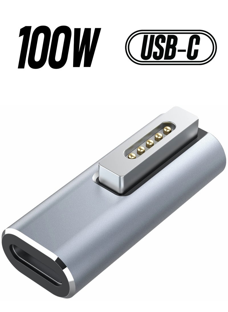 SYOSI - USB-C to Magnetic 2(T-Tip) Adapter, Type-C PD 100W Power Fast Charging Converter Connector Replacement for MacBook Pro Air (2013-2015) T-Head, Gray - Image 1