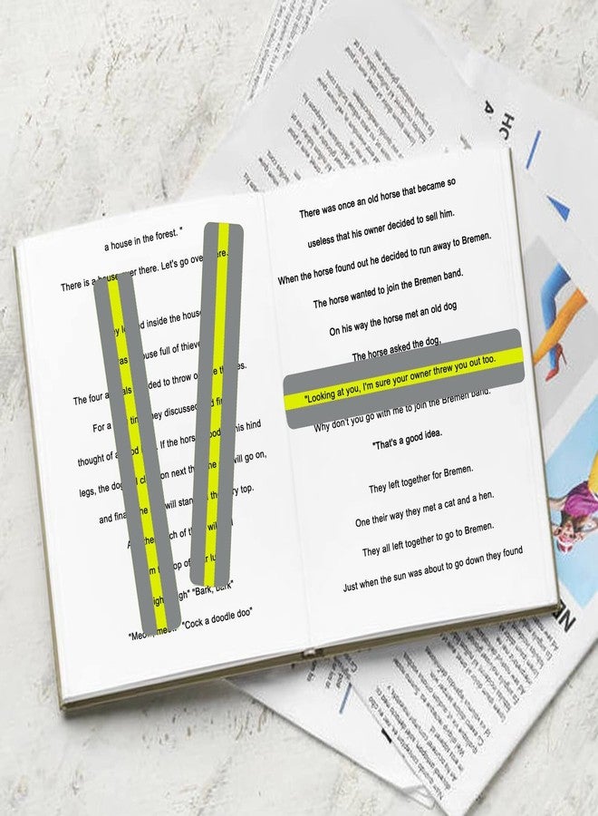 Heetobcos 36 Pieces Guided Reading Strips Colored Yellow Overlay Highlight Bookmarks Reading Strips Help with Dyslexia for Crystal Children and Teacher Supply - Image 5