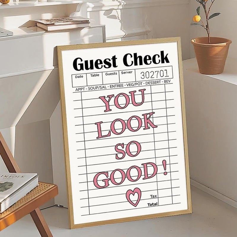 TNESSENTIAL You Look So Good Guest Check Art Canvas Poster, Trendy Wall Art, Apartment Aesthetic Decor, Retro Home Decor, Printed Gift - Image 4