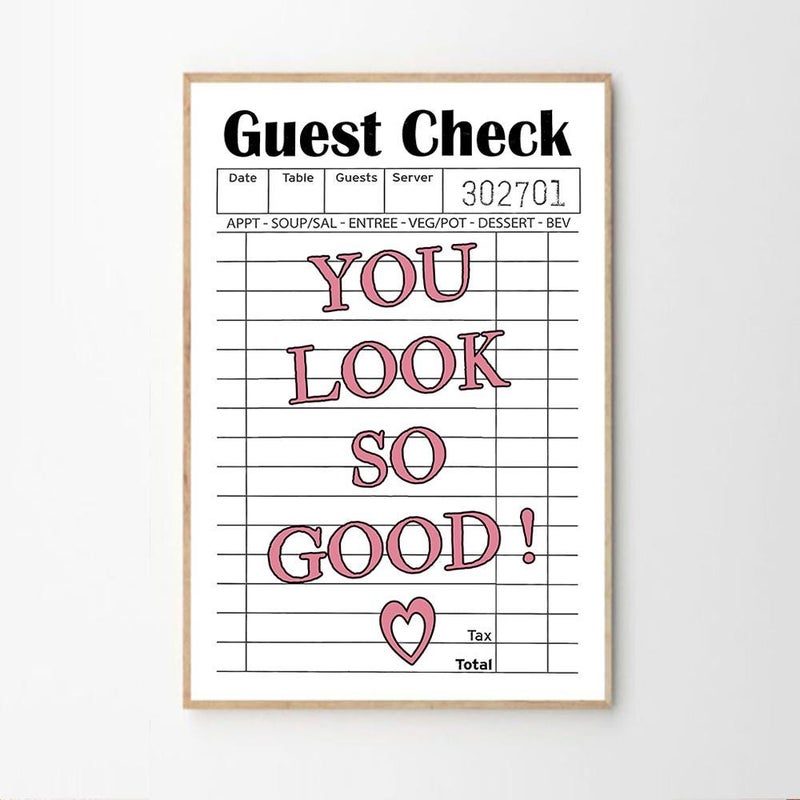 TNESSENTIAL You Look So Good Guest Check Art Canvas Poster, Trendy Wall Art, Apartment Aesthetic Decor, Retro Home Decor, Printed Gift - Image 2