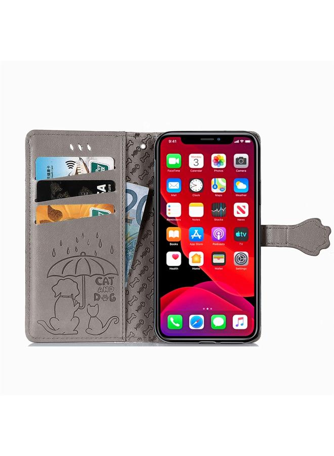 S-TOP Case For iPhone 11 Pro Cute Cat and Dog Embossed Horizontal Flip PU Leather Casewith Holder / Card Slot / Wallet / Lanyard - Image 4