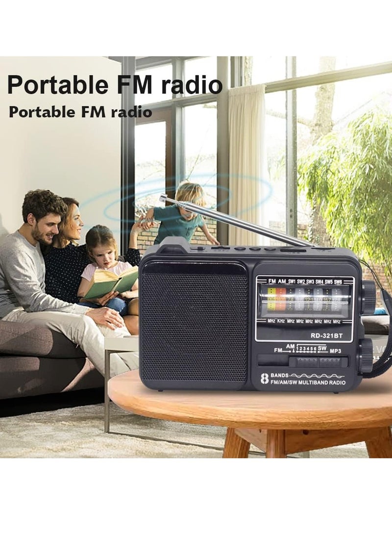 erorex Pocket Size Radio With Built in Bluetooth Speaker Usb Music Player Phone Charger and High Power Led Flashlight Mini Radio Portable Radio Fm Radio Best for Travelling Black - Image 2