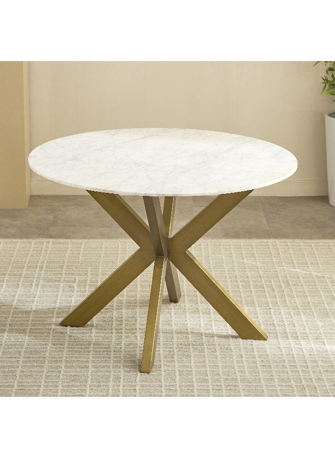 Home Box Round Marble Top Dining Table for 4 - Image 2