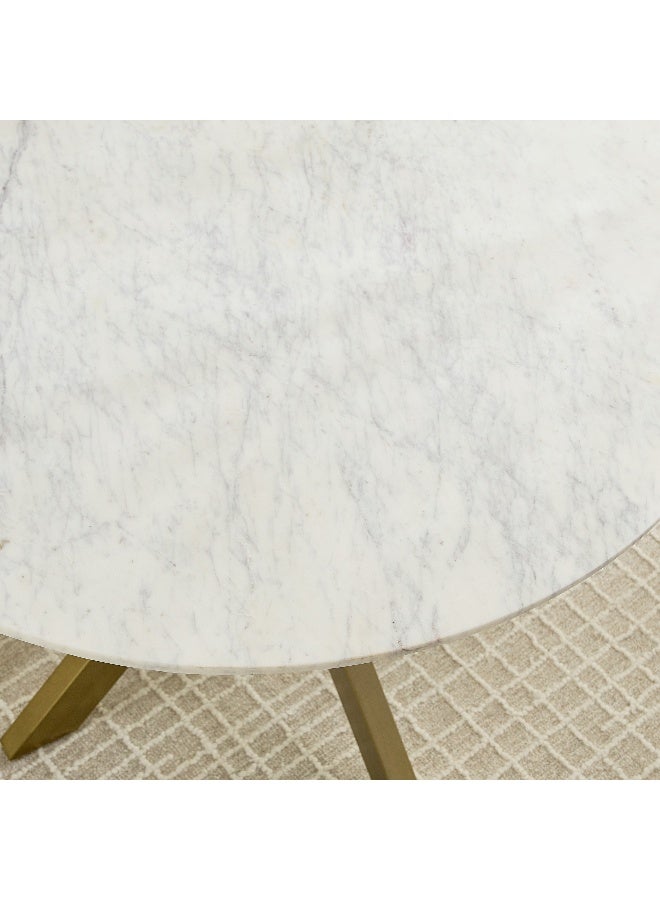 Home Box Round Marble Top Dining Table for 4 - Image 3