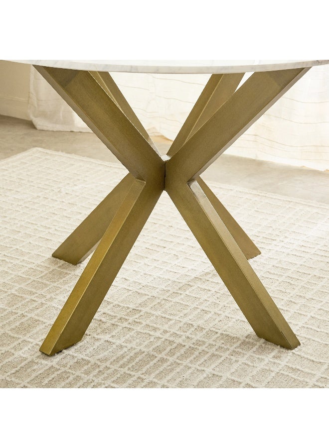 Home Box Round Marble Top Dining Table for 4 - Image 4