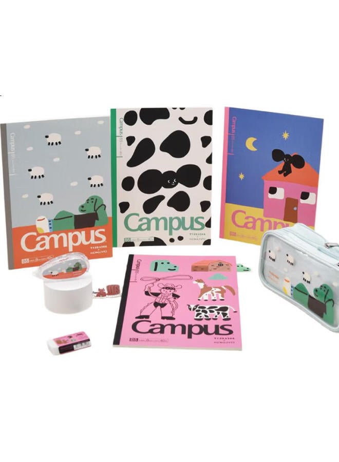 Kokuyo Campus B5 Notebook, Stylish High-Quality Journal For Middle And High School Students, Premium Stationery Set, 40 Pages, 4-Pack - Image 1