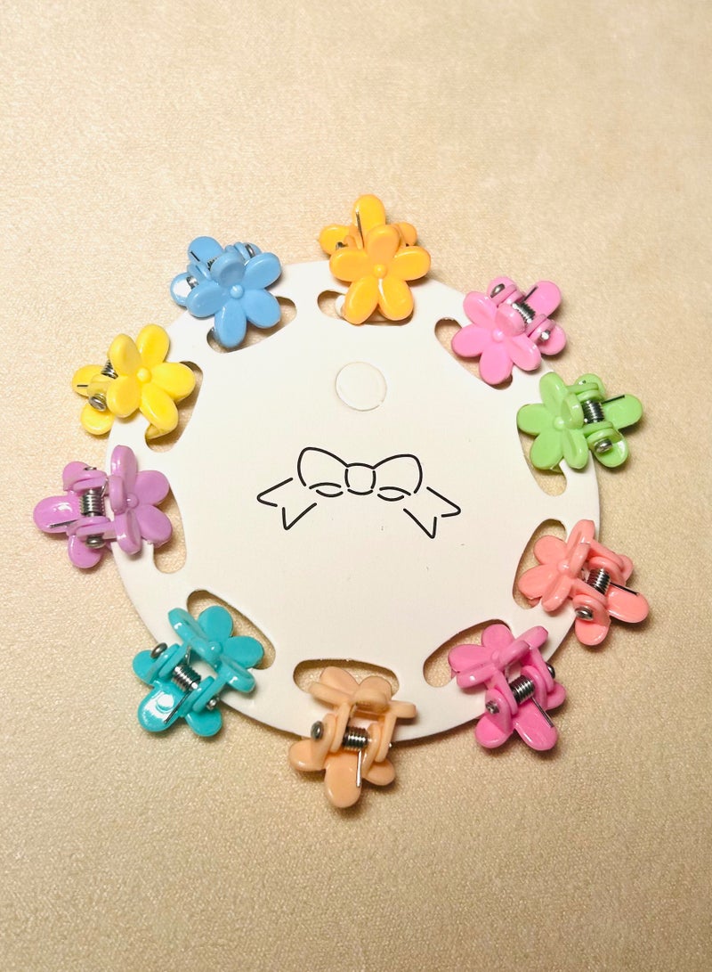10 Pcs Colorful Mini and little flowers Hair Claw Clips, Toddler Jaw Clips for Women Girls - Image 3