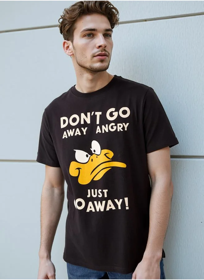 SP Characters Daffy Duck Print Crew Neck T-shirt