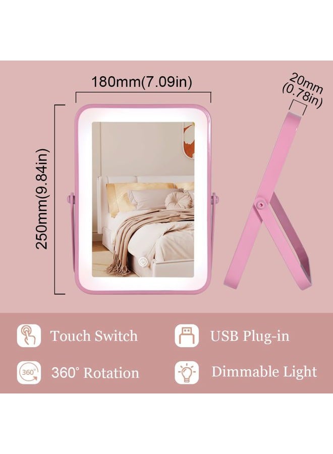 YEKKOPT Rechargeable Makeup Mirror for Travel, 10"x7"Vanity Mirror with 80LEDs, 3 Color Light,Portable Ultra Slim Lighted Mirror,Travel Essential - Image 2