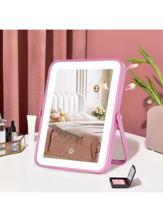 YEKKOPT Rechargeable Makeup Mirror for Travel, 10"x7"Vanity Mirror with 80LEDs, 3 Color Light,Portable Ultra Slim Lighted Mirror,Travel Essential - Image 1