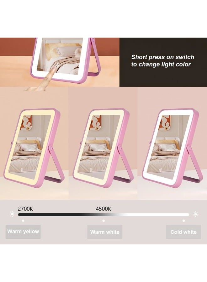 YEKKOPT Rechargeable Makeup Mirror for Travel, 10"x7"Vanity Mirror with 80LEDs, 3 Color Light,Portable Ultra Slim Lighted Mirror,Travel Essential - Image 5