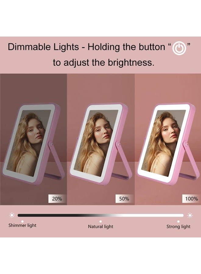 YEKKOPT Rechargeable Makeup Mirror for Travel, 10"x7"Vanity Mirror with 80LEDs, 3 Color Light,Portable Ultra Slim Lighted Mirror,Travel Essential - Image 4