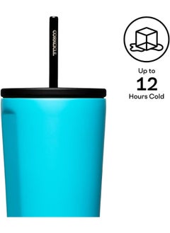 CORKCICLE Corkcicle Capri Blue Cold Cup Insulated Tumbler with Straw, 710ml (Capri Blue)  - Image 3