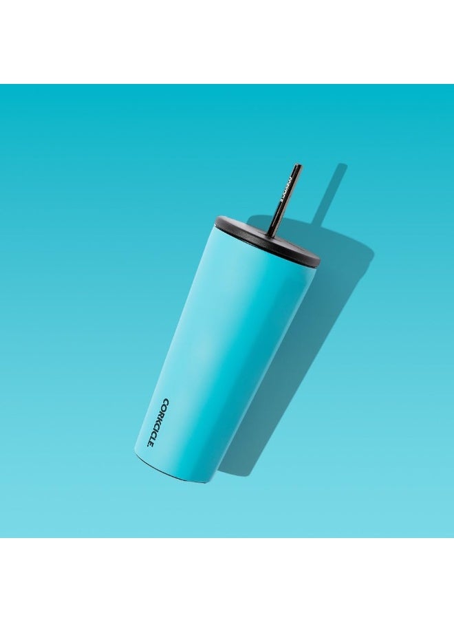 CORKCICLE - Corkcicle Capri Blue Cold Cup Insulated Tumbler with Straw, 710ml (Capri Blue) - Image 1