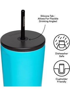 CORKCICLE Corkcicle Capri Blue Cold Cup Insulated Tumbler with Straw, 710ml (Capri Blue)  - Image 2