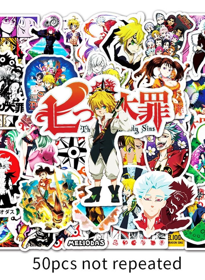 general 50-Piece The Seven Deadly Sins Cute Vinyl Waterproof Sticker - Image 2