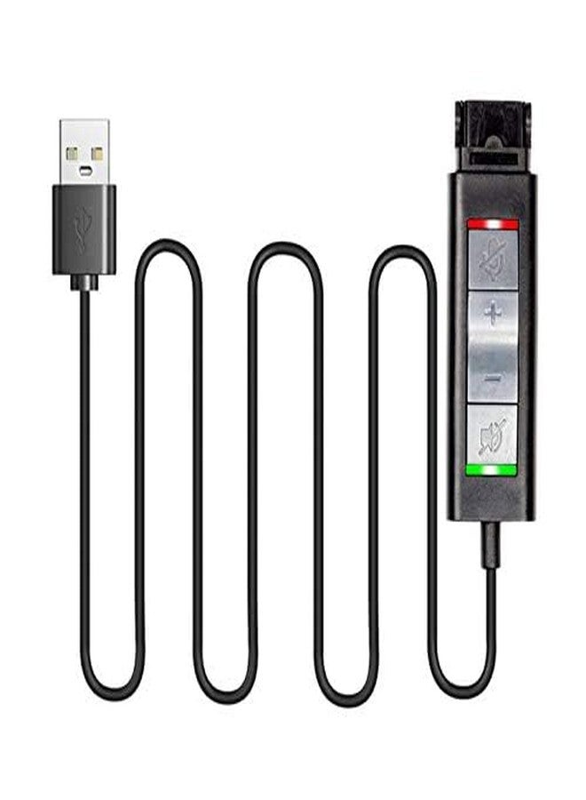 VoiceJoy U20 Quick Disconnect QD to USB Plug Adapter with Mute Volume Control Compatible with Plantronics Headset QD Connector Plug to Any Computer Laptop VOIP Softphone 201852-01 - Image 2