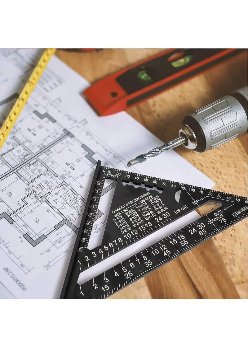 Carpenter's Square Protractor Metric Triangle Ruler 180 mm 7 Inch Square High Precision Measuring Tool for Carpenters