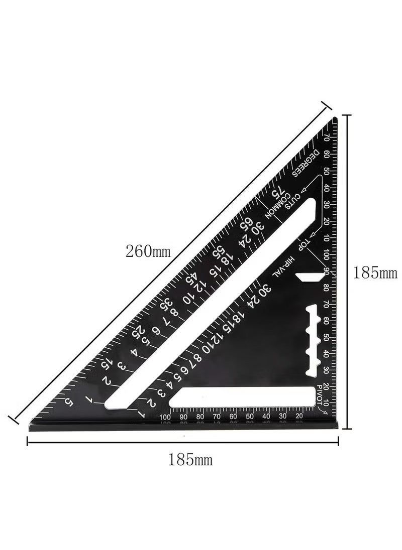Carpenter's Square Protractor Metric Triangle Ruler 180 mm 7 Inch Square High Precision Measuring Tool for Carpenters